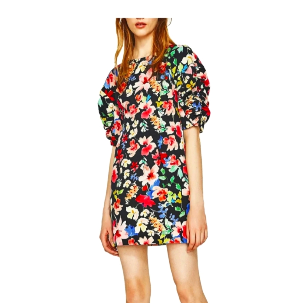 Zara floral mini dress